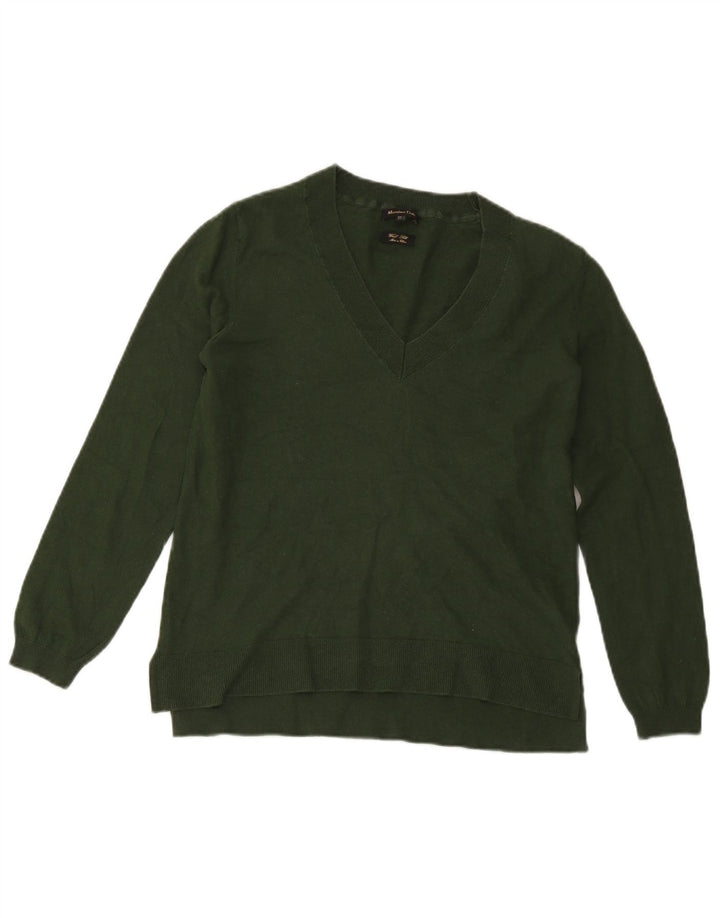 Massimo Dutti Jersey con Cuello en V para Mujer UK 44 Large Verde