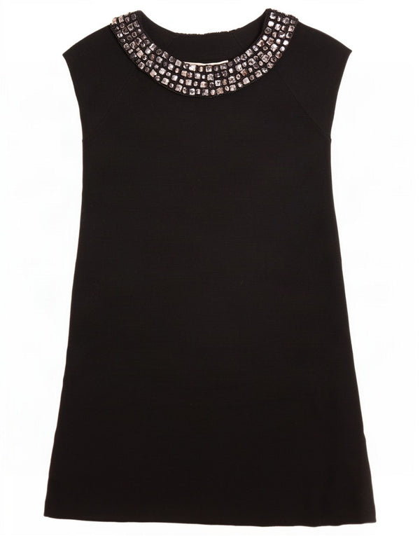 Zara Vestido recto para mujer UK 8 Small Acrílico negro