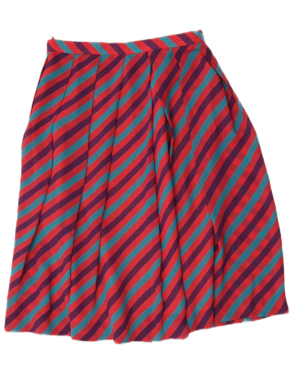 Falda acampanada vintage para mujer IT 46 Grande W28 Poliéster a rayas multicolor