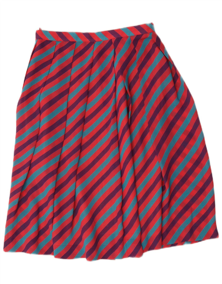 Falda acampanada vintage para mujer IT 46 Grande W28 Poliéster a rayas multicolor