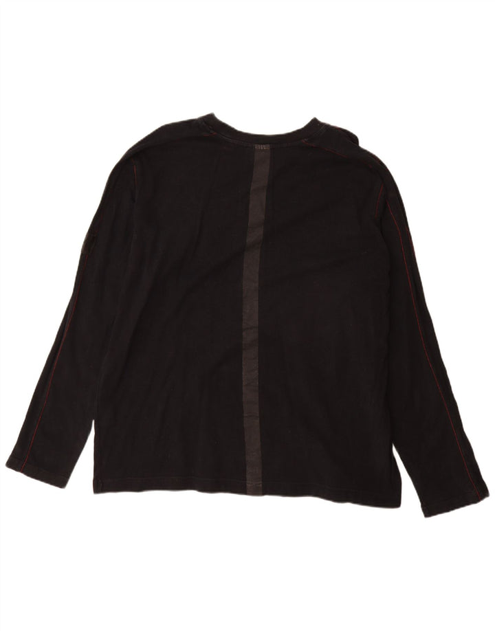 Murphy & Nye Mens Graphic Top Manga Larga 2XL Algodón Negro