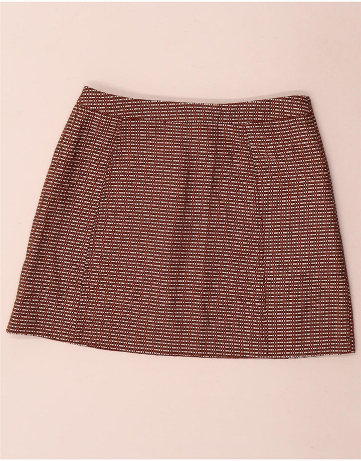 TOPSHOP Minifalda para mujer UK 12 Medium W28 Algodón a cuadros marrón