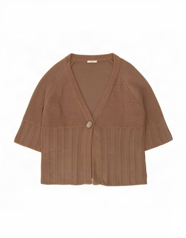 Marks & Spencer Suéter tipo cárdigan de manga 3/4 para mujer UK 20 2XL Algodón marrón