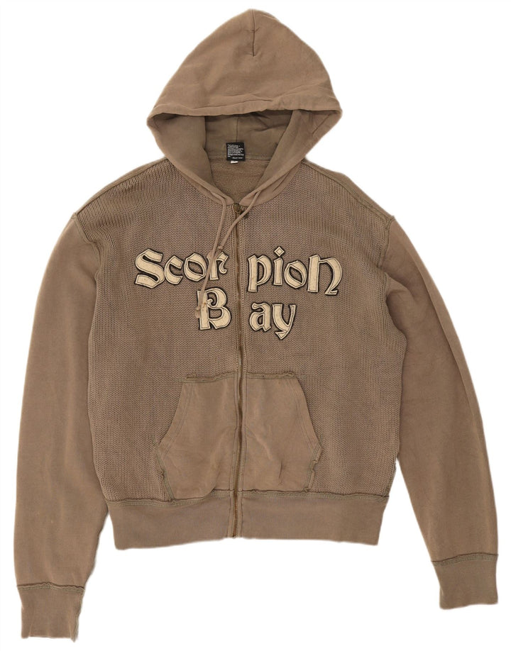 Suéter con capucha y cremallera gráfica para hombre grande