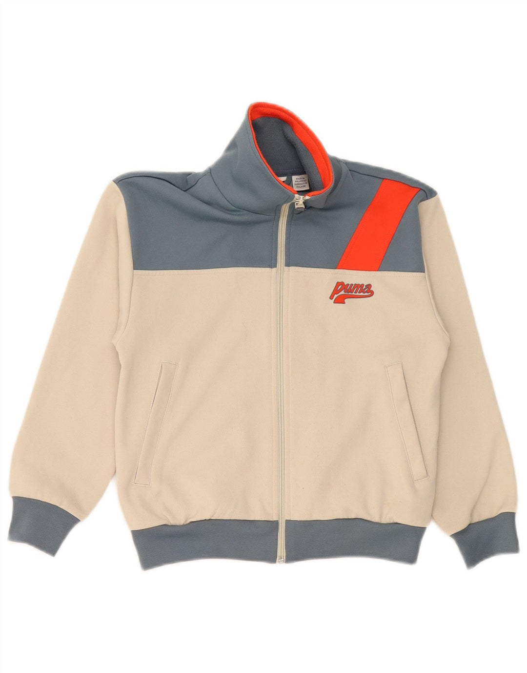 Puma Chaqueta de chándal gráfica para niños 9-10 años Beige Colorblock
