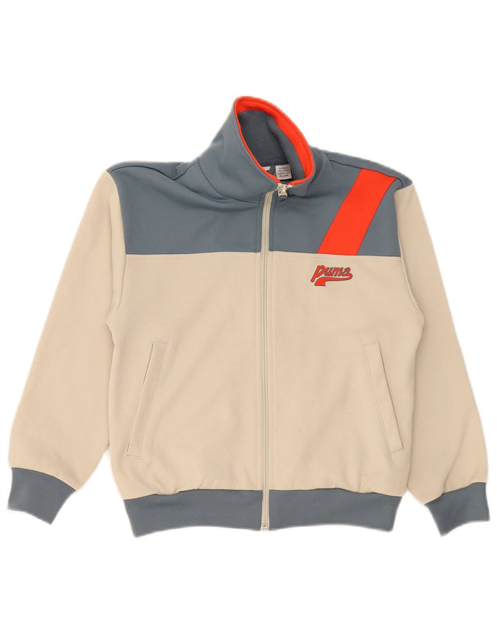 Puma Chaqueta de chándal gráfica para niños 9-10 años Beige Colorblock