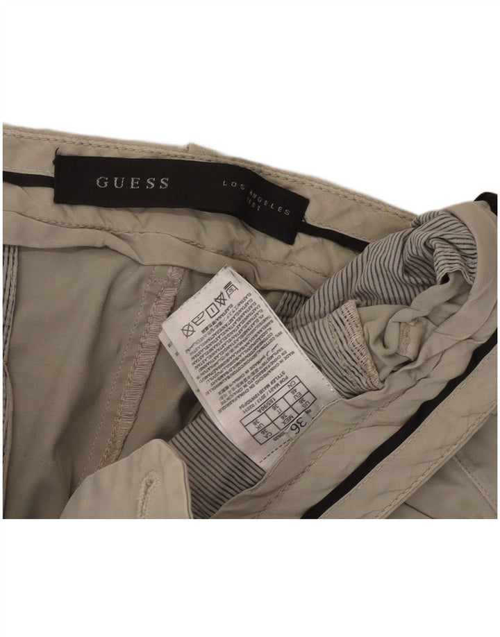 GUESS Pantalón chino slim para hombre W36 L33 Algodón beige