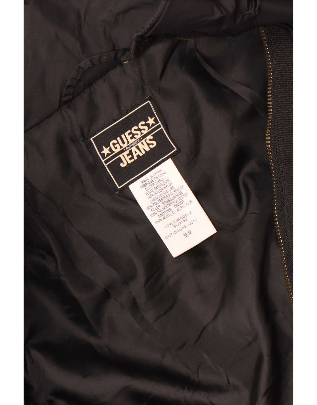 Guess Parka con capucha para mujer UK 44 Medium Black Nylon