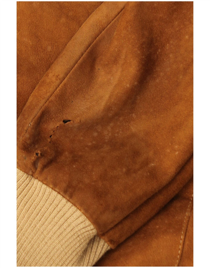 Vintage hombres ante bomber chaqueta IT 52 XL cuero marrón