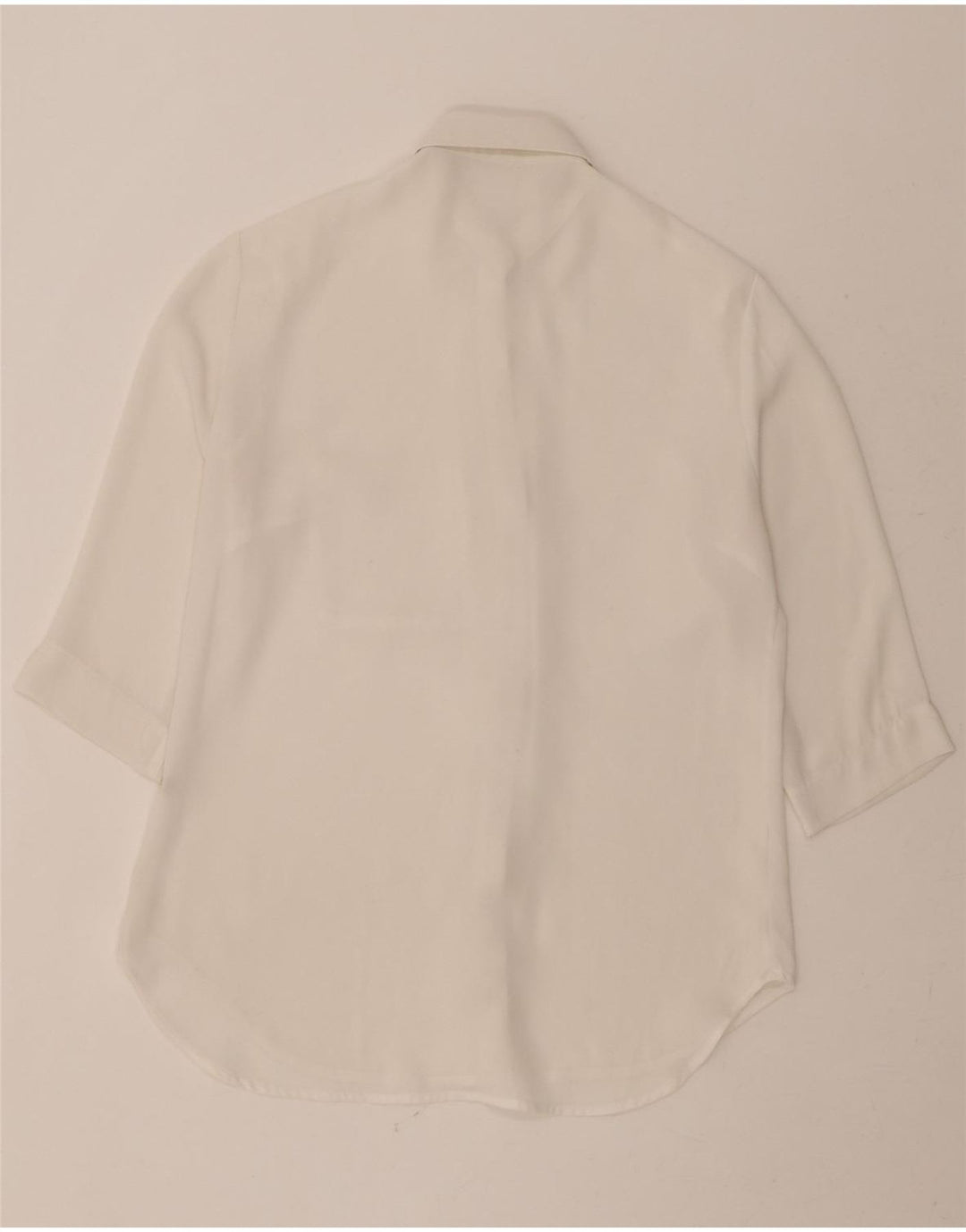 GUESS Womens Oversized 3/4 Sleeve Shirt Blouse UK 10 Small White Vintage Guess and Second-Hand Guess from Messina Hembry 