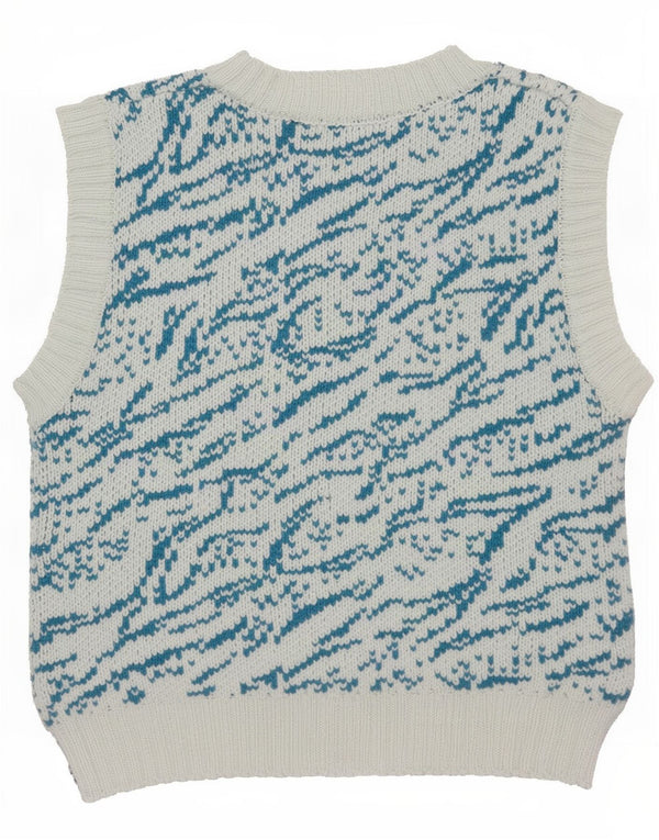 Zara Camiseta sin mangas con estampado gráfico para mujer UK 40 Algodón floral azul medio