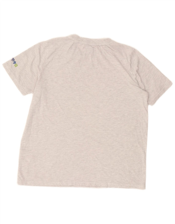 Superdry Mujer Crop Graphic Camiseta Top UK 42 Gris Medio Rayas