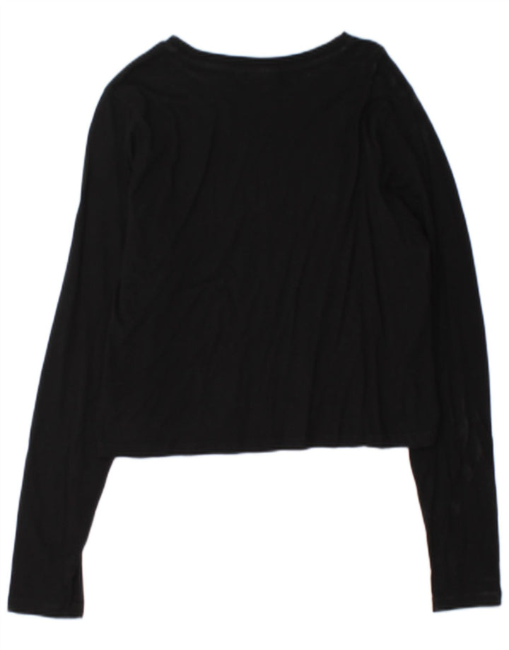 Fila Mujer Crop Graphic Top Manga Larga UK 44 Grande Negro
