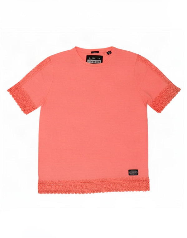 Superdry Camiseta para mujer Top UK 6 XS Algodón rosa