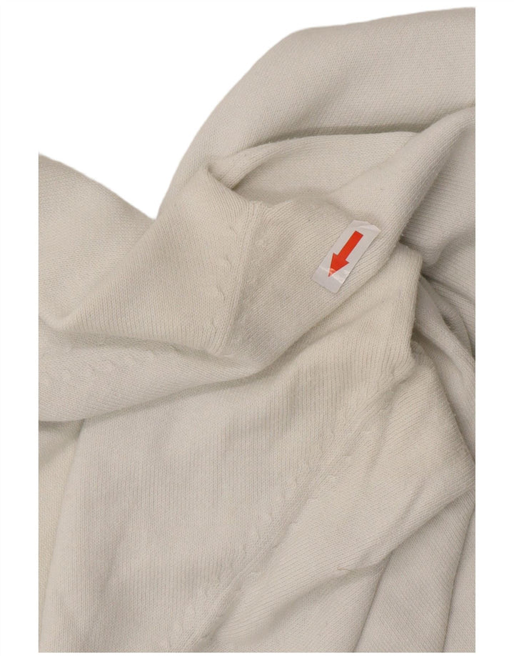 ZARA Jersey con cuello en V para mujer UK 44 Large Algodón blanco