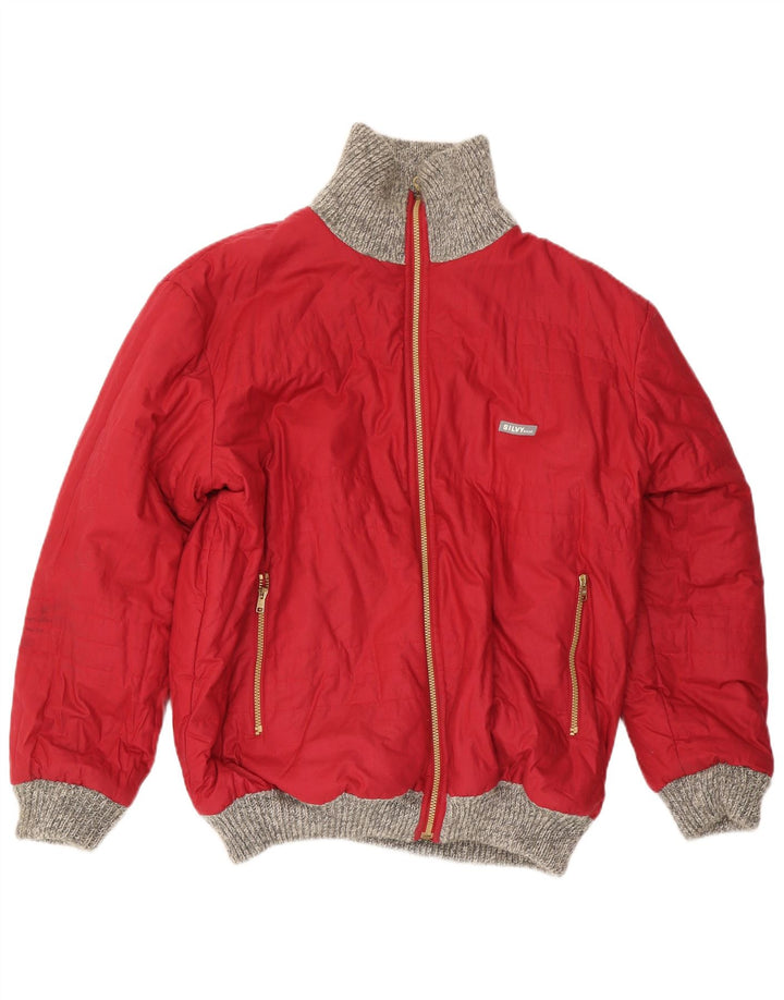 Silvy Mens Knit Reversible Jacket UK 40 Grande Gris Geométrico
