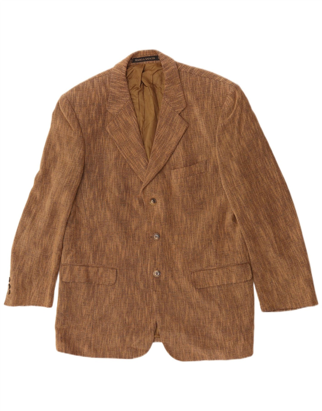 Marks & Spencer Chaqueta tipo blazer de 3 botones para hombre UK 38 Marrón medio moteado