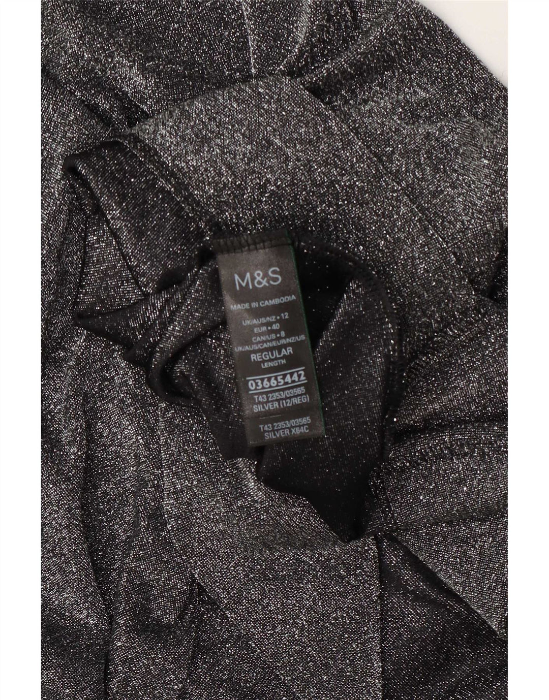 Marks & Spencer Top extragrande para mujer, manga 3/4, UK 12, mediano, moteado en plata
