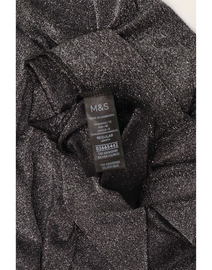 Marks & Spencer Top extragrande para mujer, manga 3/4, UK 12, mediano, moteado en plata