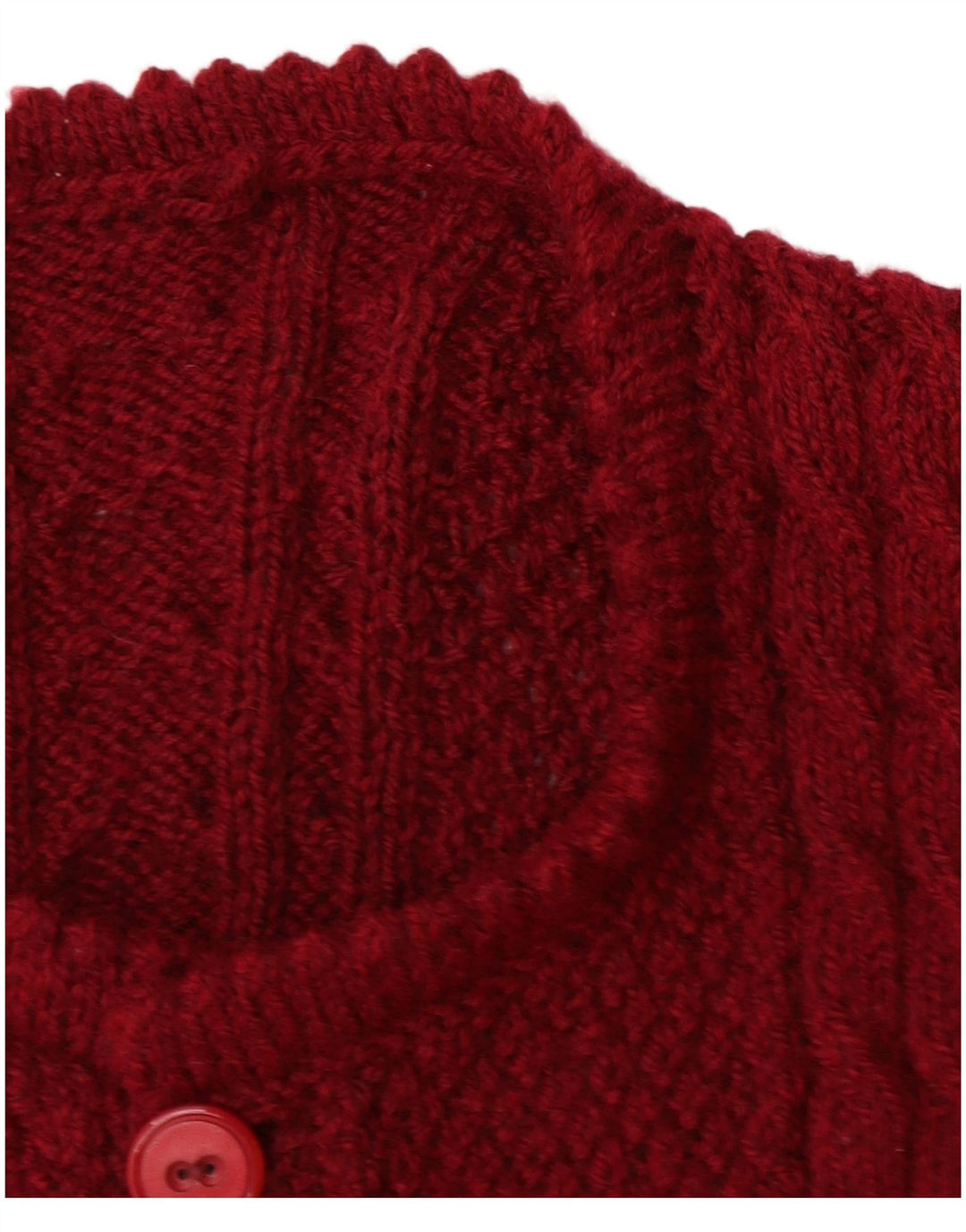 VINTAGE Mujer Cardigan Suéter Reino Unido 14 Grande Borgoña