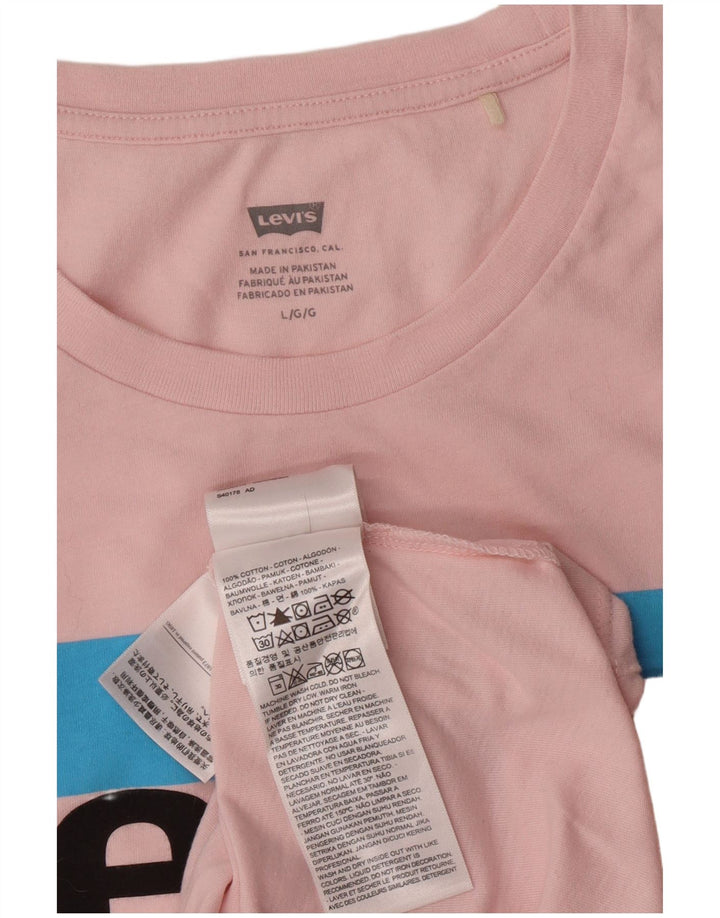 Levi's Camiseta gráfica para mujer Top UK 46 Large Pink