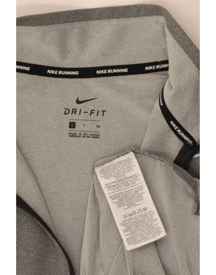 Nike Dri Fit - Chándal con cremallera y cuello para hombre, talla pequeña, poliéster gris