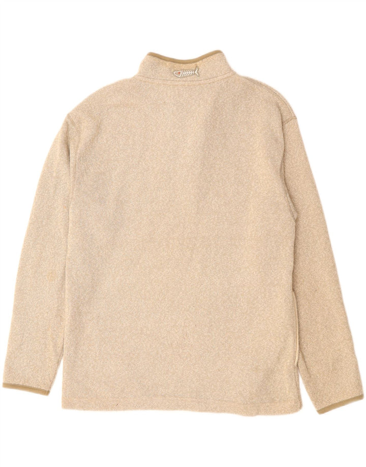 WEIRD FISH Sudadera con Cuello y Cremallera para Hombre Jersey Medio Beige Poliéster