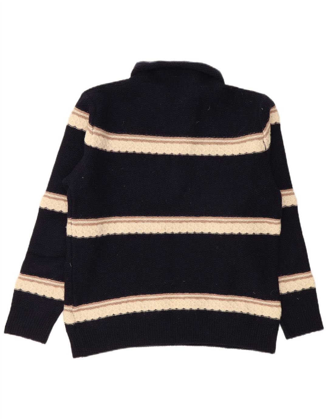 Kappa Hombre Jersey De Cuello Con Botones Jersey De Lana De Cordero A Rayas Azul Marino Mediano