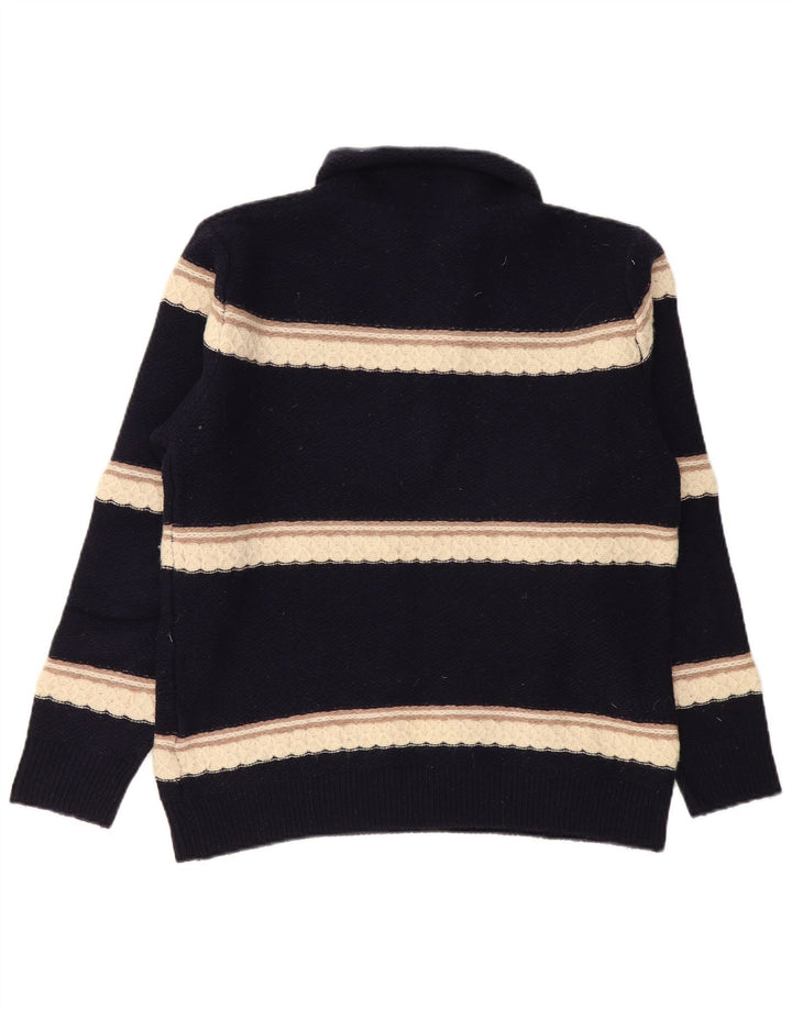 Kappa Hombre Jersey De Cuello Con Botones Jersey De Lana De Cordero A Rayas Azul Marino Mediano