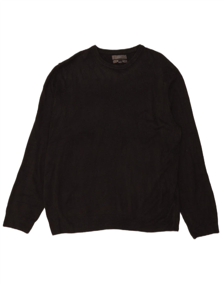 Marks & Spencer - Jersey de cuello redondo para hombre, talla 2XL, acrílico negro