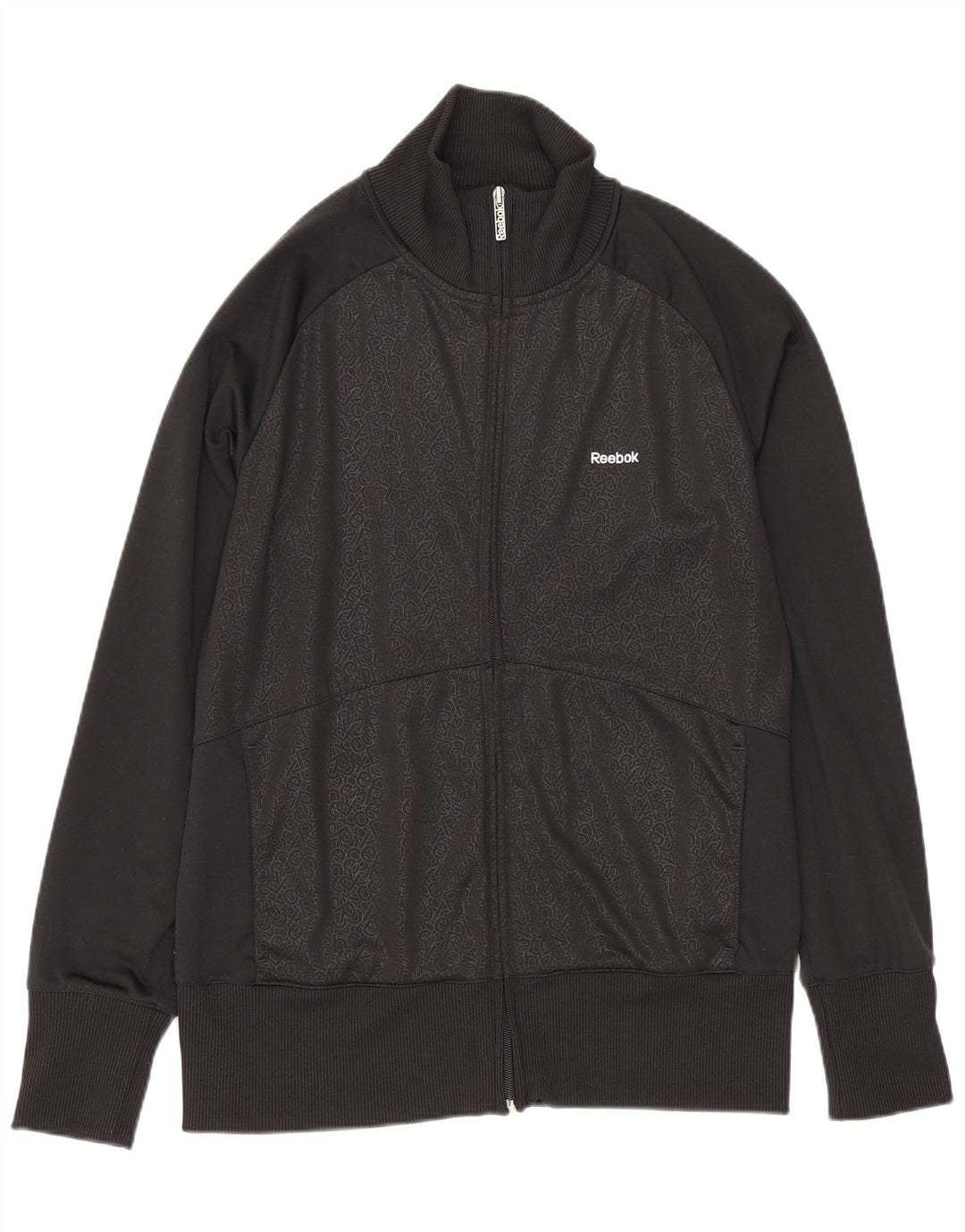 Reebok - Chaqueta de chándal gráfica para mujer, talla 40, color negro