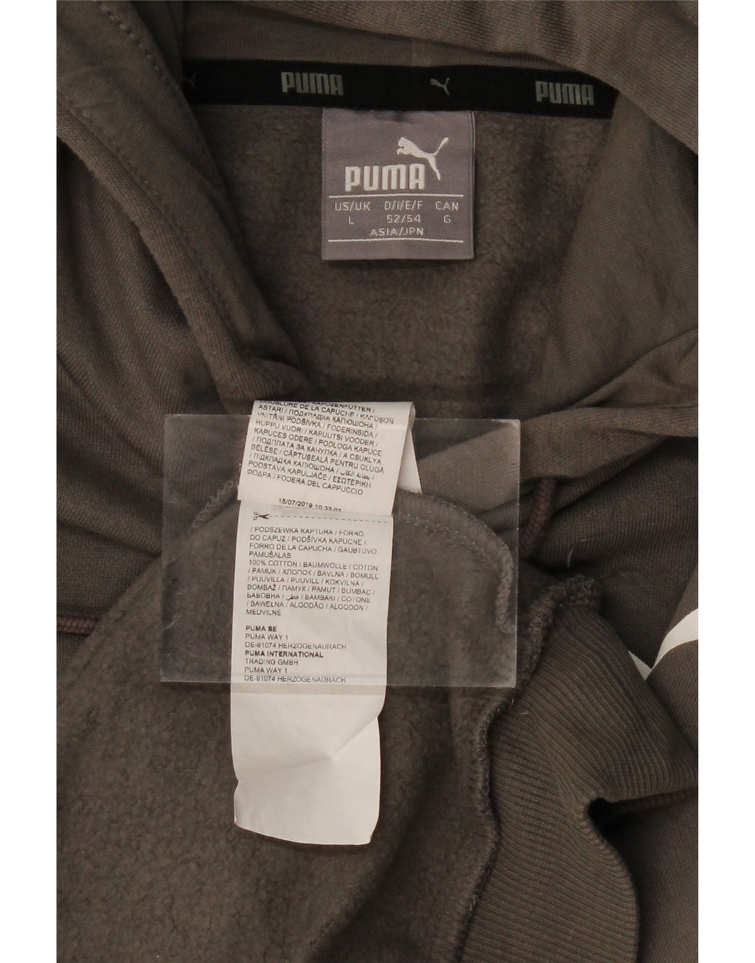 PUMA Jersey con capucha gráfica para hombre, tamaño grande, algodón gris