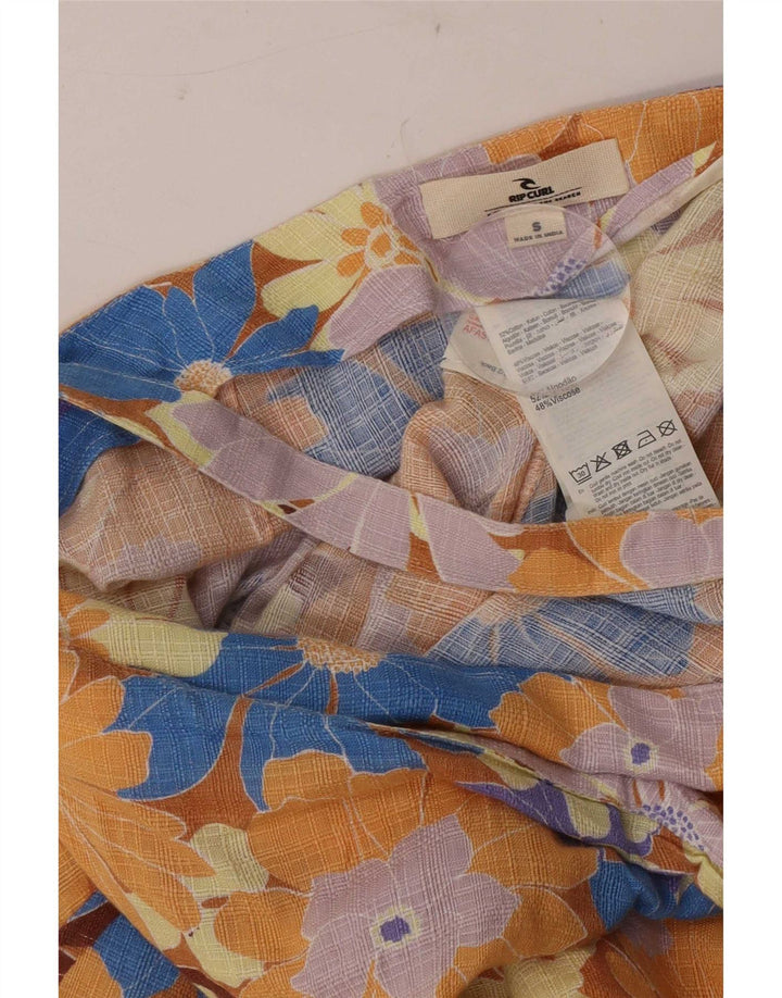 Rip Curl Falda Cruzada Para Mujer Pequeña W26 Algodón Floral Multicolor