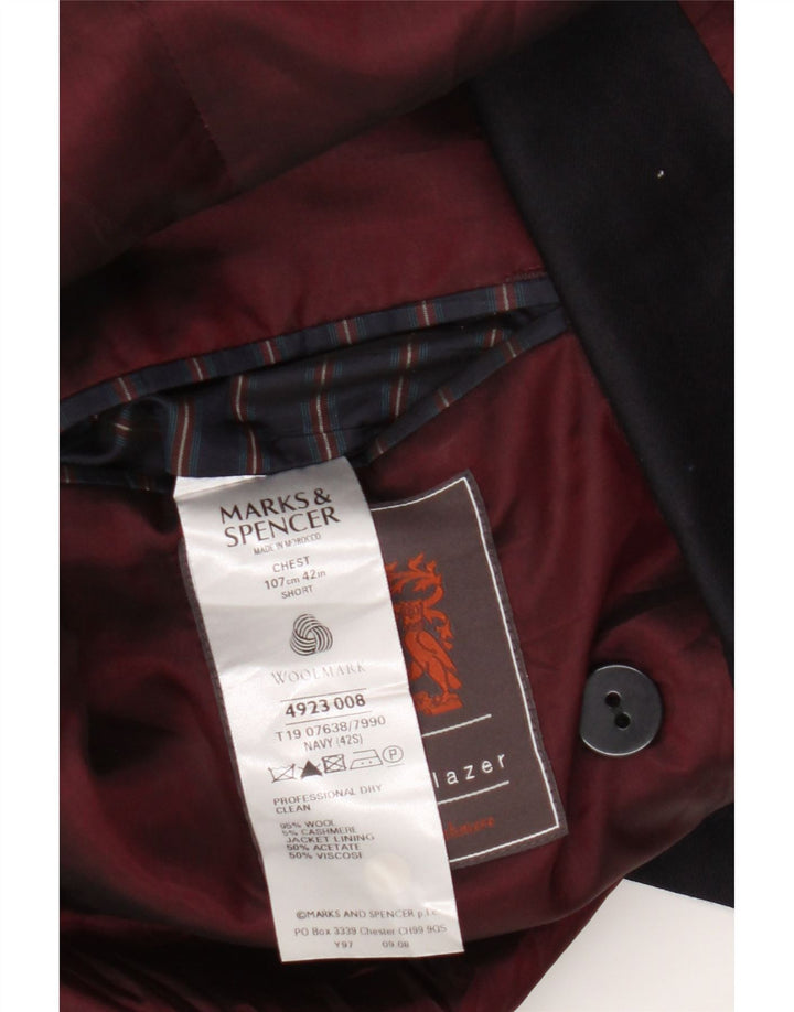 Marks & Spencer Chaqueta tipo blazer con doble botonadura para hombre UK 42 Large Azul marino