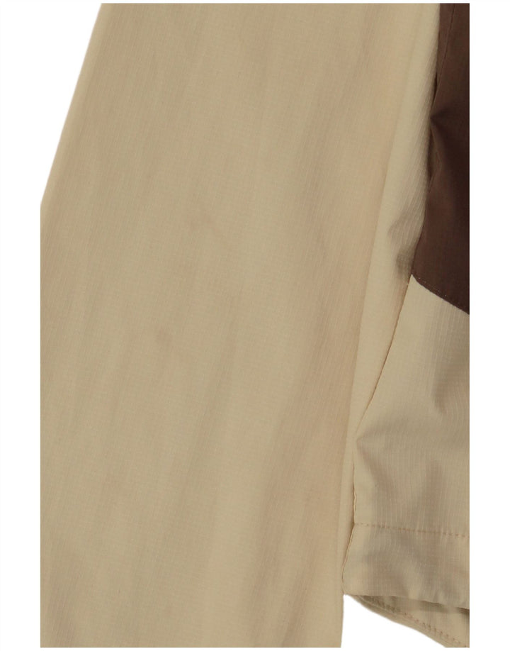 JACK WOLFSKIN Chaqueta impermeable extragrande para mujer UK 10 Small Beige Colorblock