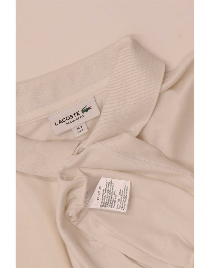 Lacoste Polo de ajuste regular para hombre talla 3 pequeño algodón blanco