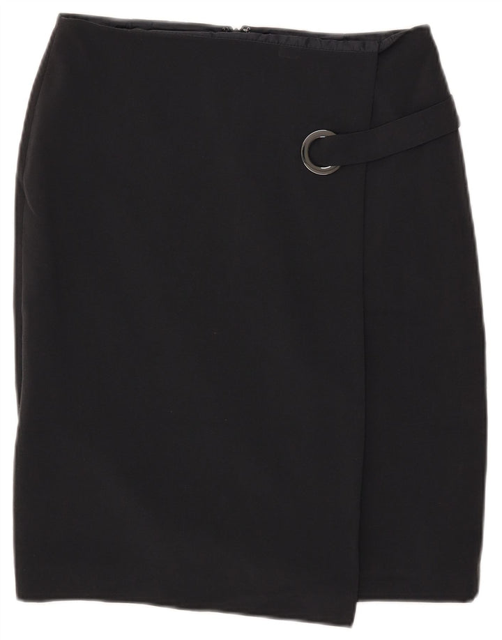 CALVIN KLEIN Falda cruzada para mujer US 4 Small W30 Poliéster negro