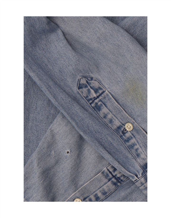 RALPH LAUREN Camisa vaquera talla grande para hombre 2XL Algodón azul