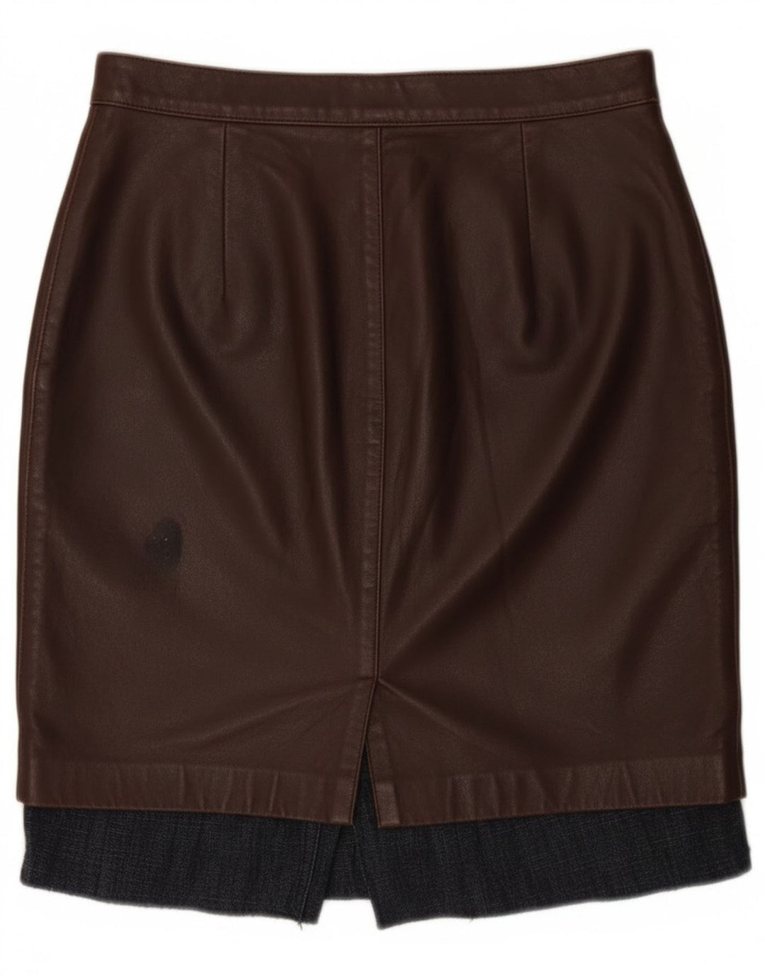 Falda de cuero vintage para mujer W28 cuero marrón medio
