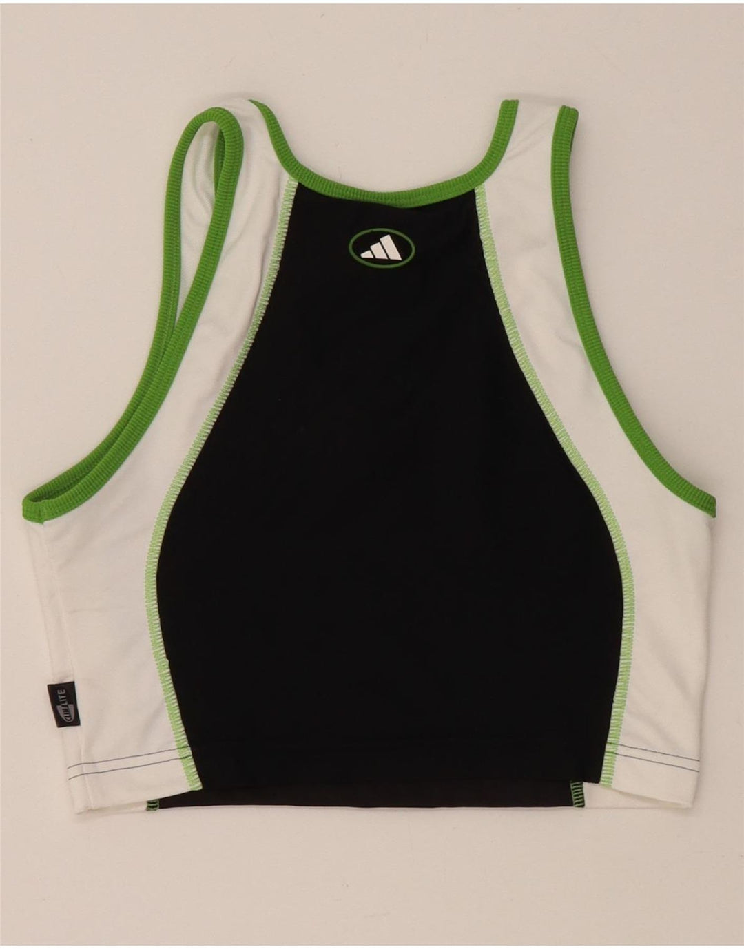 ADIDAS Mujer Climalite Sport Bra Top UK 40 Grande Negro Colorblock