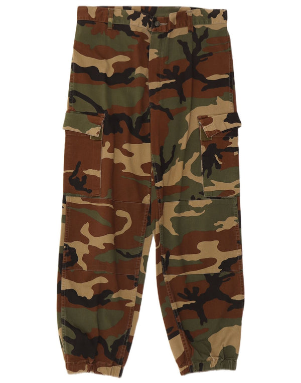 Vintage Mens Joggers Cargo Pantalones W30 L26 Caqui Camuflaje