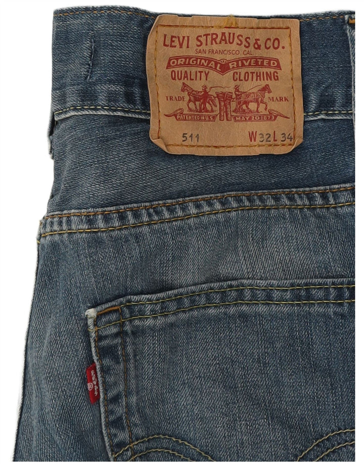 Levi's Mujer 511 Slim Jeans W32 L34 Algodón Azul