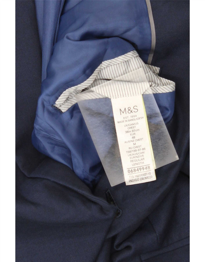 Marks & Spencer Chaqueta tipo blazer de 2 botones para hombre UK 38 Medium Azul marino
