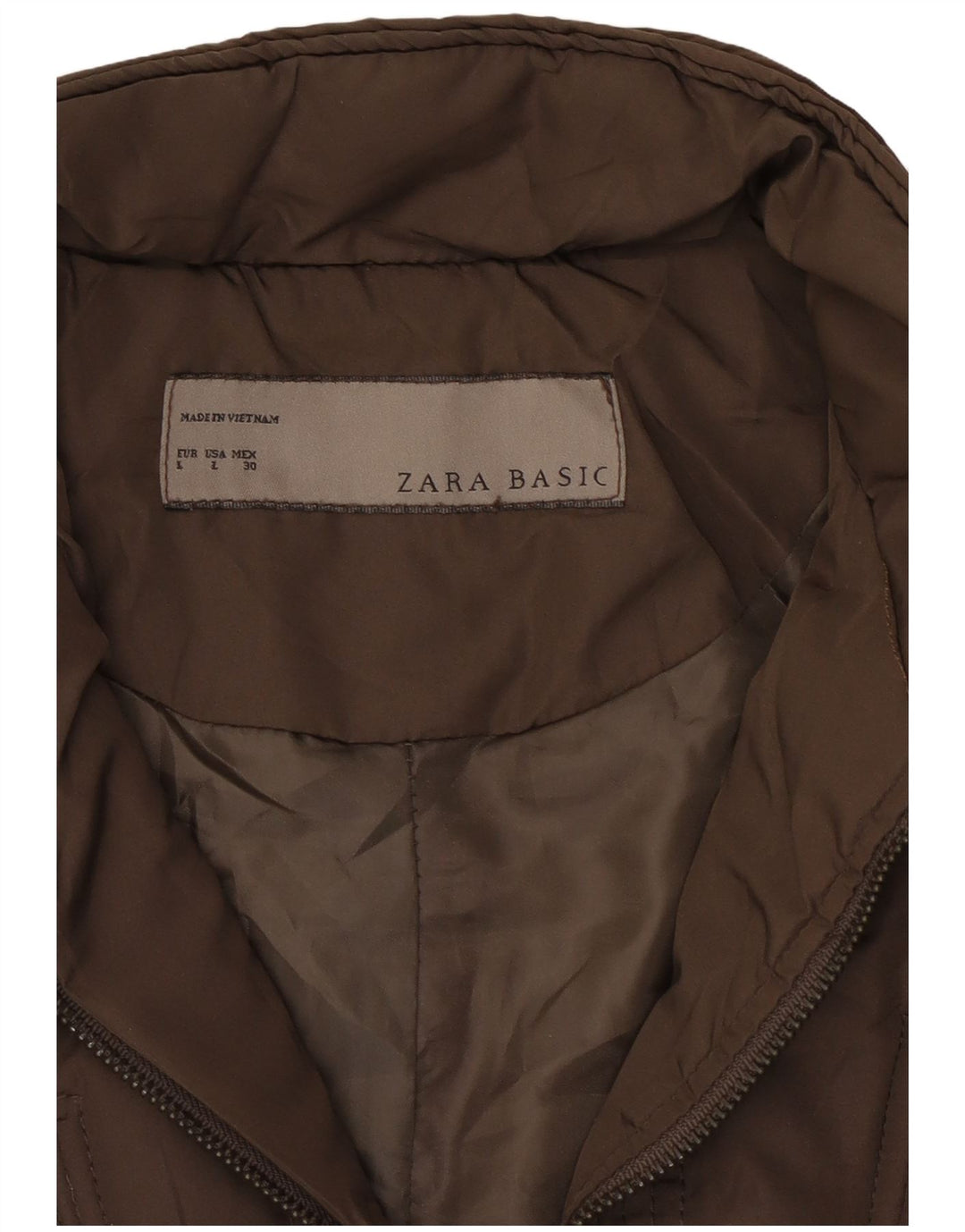 Zara Mujer Chaqueta Acolchada UK 46 Grande Poliéster Marrón