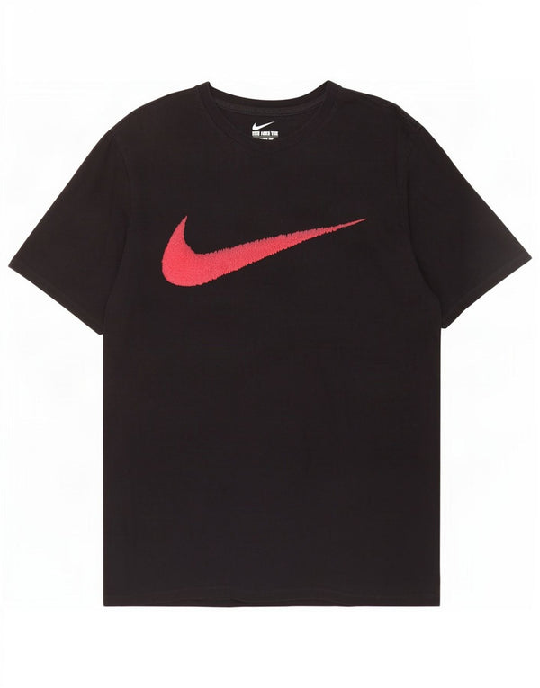 Nike Camiseta gráfica de corte atlético para hombre, talla grande, algodón negro