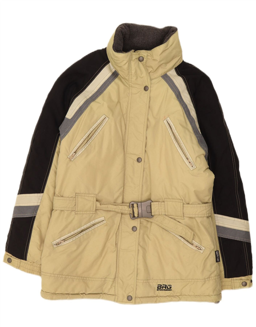 Chaqueta de esquí extragrande para mujer Brugi IT 44 Poliamida color block mediana beige