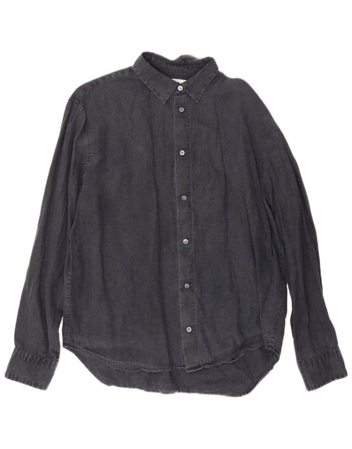 Camisa de corte relajado para hombre Cos Lino azul marino mediano
