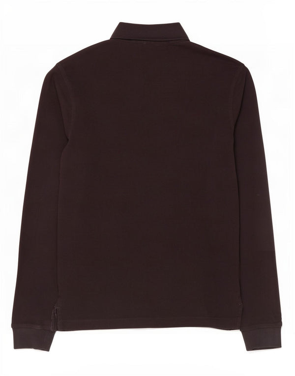 Hugo Boss Mens Long Sleeve Regular Fit Polo Shirt Small Black Cotton