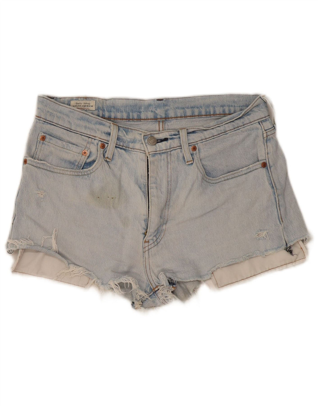 Levi's Mujer 512 Denim Pantalones Calientes Desgastados W32 Algodón Azul Grande
