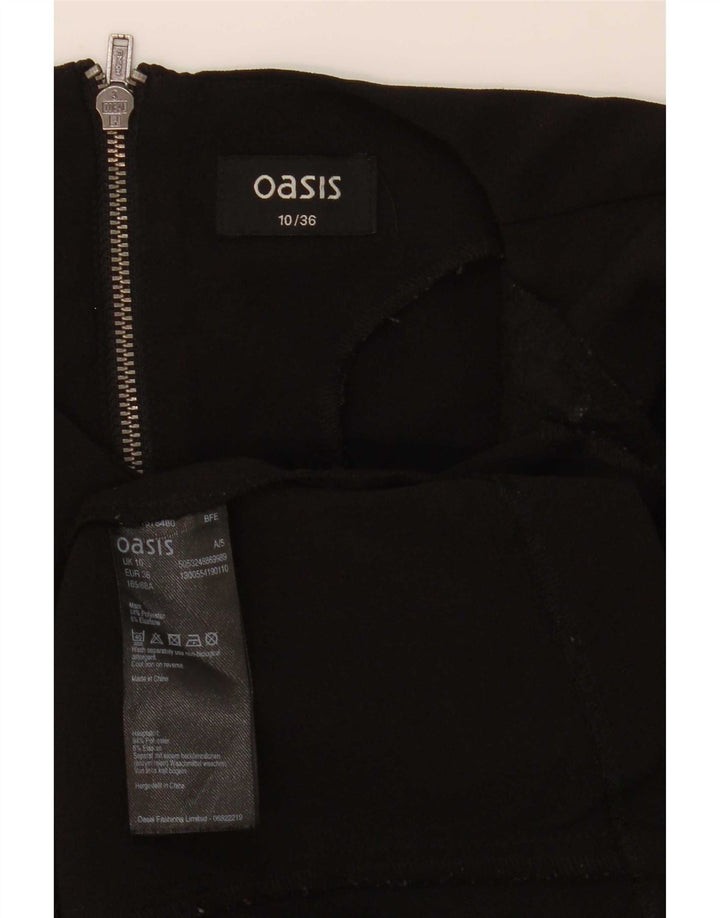 Oasis Blusa extragrande de manga 3/4 para mujer UK 10 Small Poliéster negro